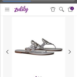 Dark Malta Gray Miller Patent Leather Sandal - Women Tory Burch